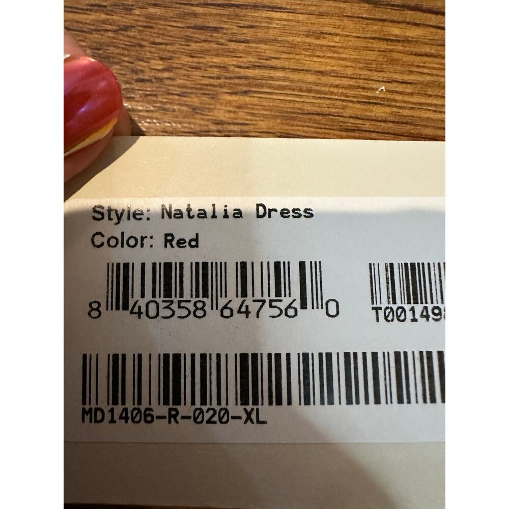 Marcella Natalia Strapless Midi Dress Women's XL Red NWT Minimalist Chic - Picture 13 of 16